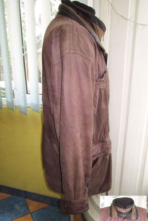 Большая утеплённая кожаная мужская куртка. Германия. Лот 642, фото №5