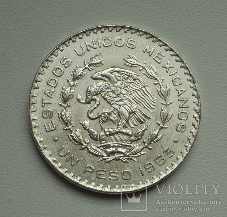 Мексика, 1 песо 1963, серебро, фото №9