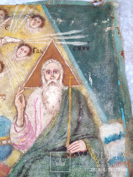 Икона Троицы, холст 65 х 59 см, фото №5