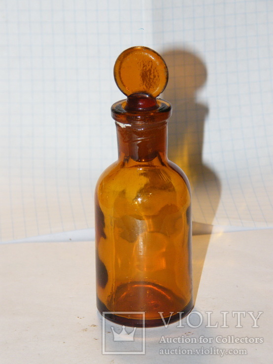 Аптечная бутылочка со стеклянной пробкой., фото №2