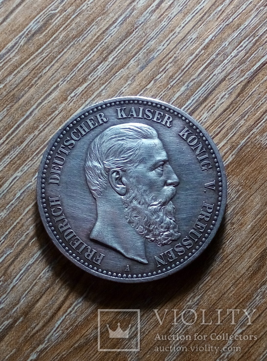 Пруссия 5 марок 1888 г., фото №2