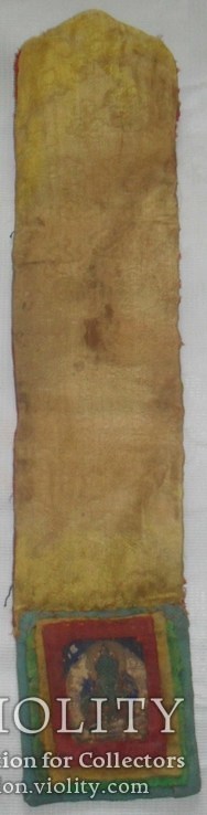 Миниатюрная тханка со сценой яб-юм (соития) из старинной амулетницы, фото №7