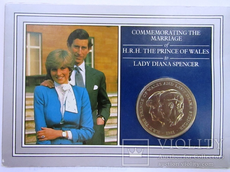 Великобритания 25 пенсов, 1981 Свадьба принца Чарльза и леди Дианы,буклет, фото №2