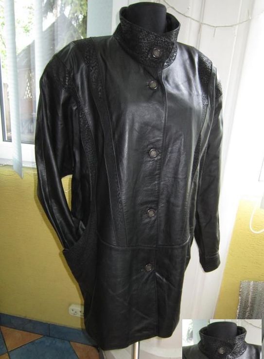Большая женская кожаная куртка ECHTES LEDER. Германия. Лот 632, фото №3