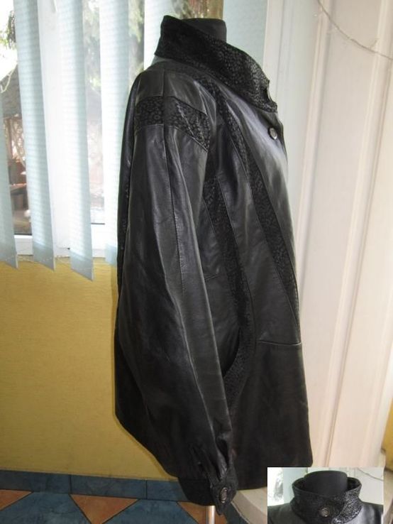 Большая женская кожаная куртка ECHTES LEDER. Германия. Лот 632, фото №7