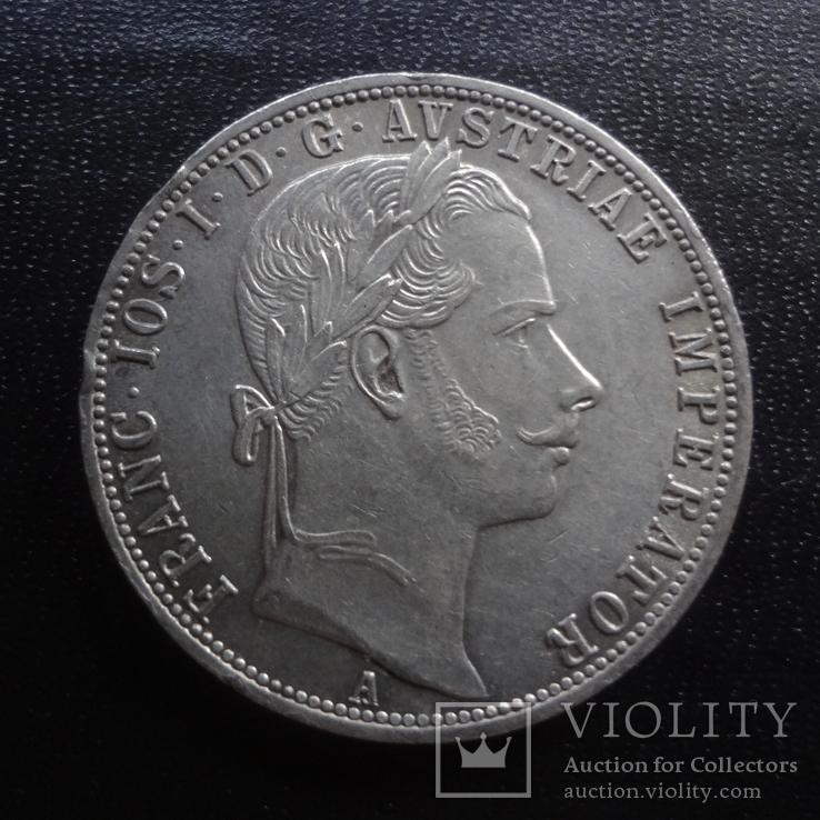 1 флорин 1861  Австро-Венгрия  серебро    (,I.6.17)~, фото №3