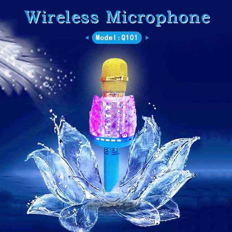 Беспроводной караоке микрофон Bluetooth Q101 с подсветкой, фото №3