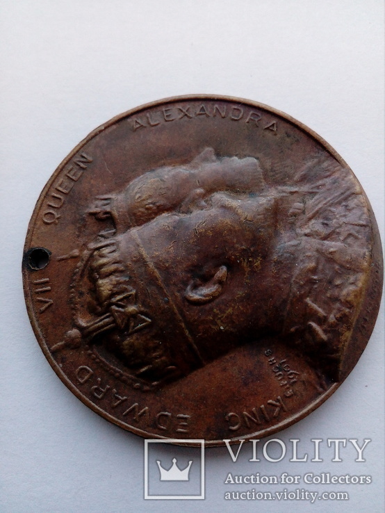 Памятная коронационная медаль Эдуард VII Великобритания, фото №4