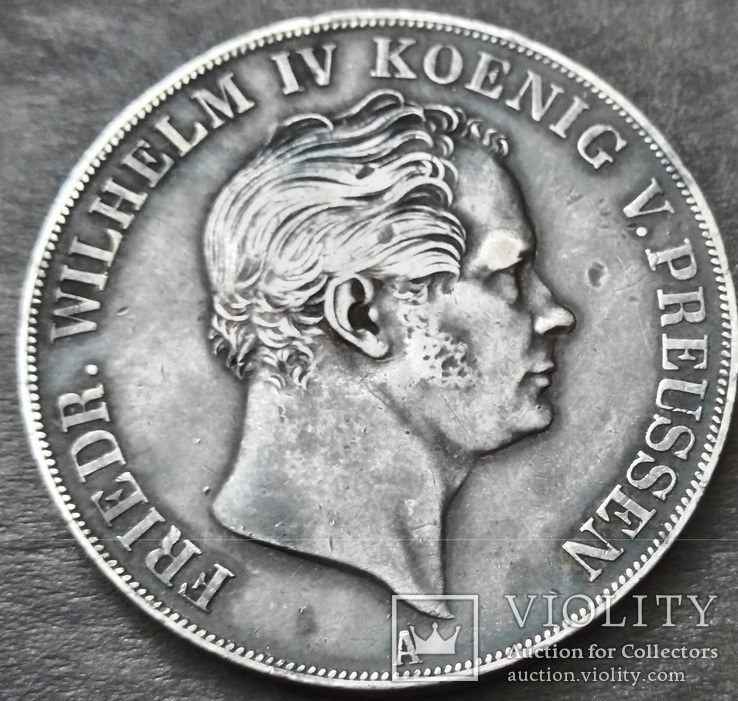  Двойной Талер 1845 Пруссия,Фридрих Вильгельм IV  серебро, фото №10