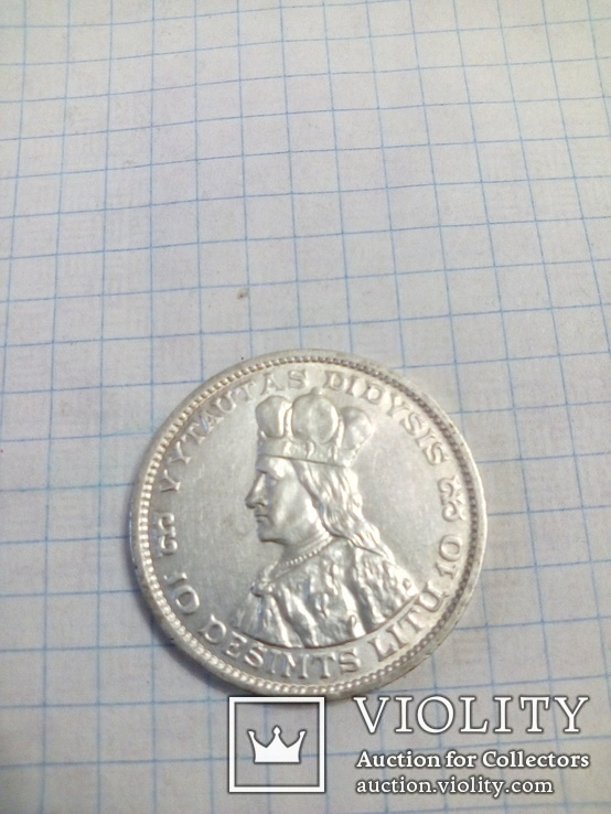 Монета 10 Desimts litu 1936 год., фото №3