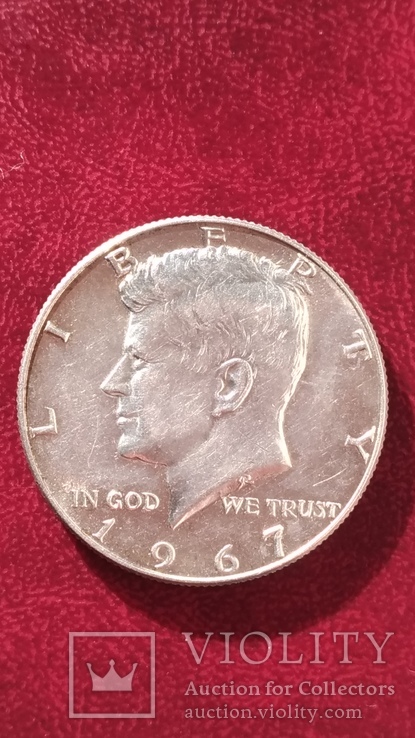 50 центов (1/2 доллара, half dollar) 1967 года (Кеннеди). Серебро., фото №4