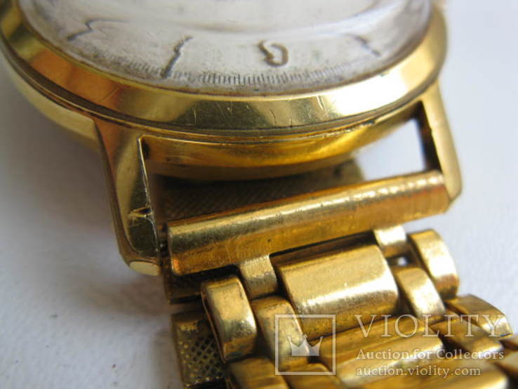 Часы Восток Прецизионные 2809 СССР Позолоченные Au-20 22 камня Позолоченный механизм, фото №5