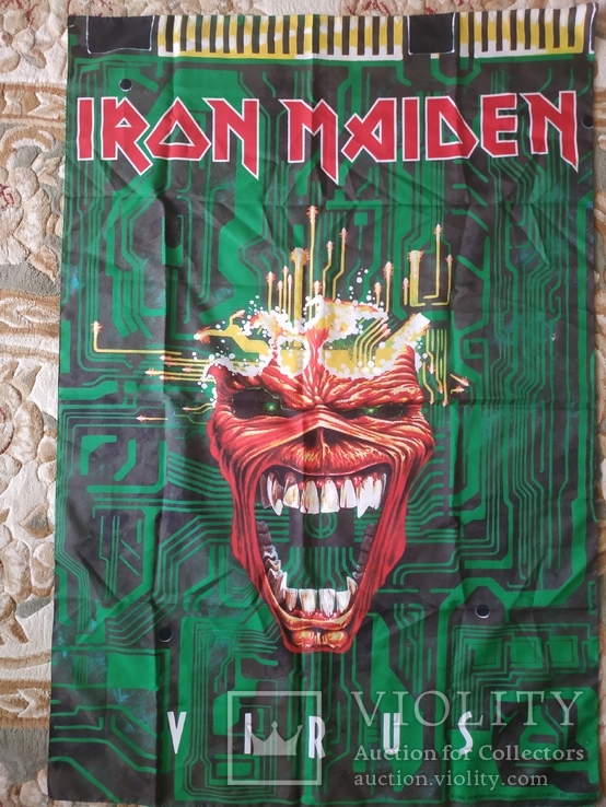 Плакат-флаг ткань Iron Maiden Virus 1996г. 72х106см.