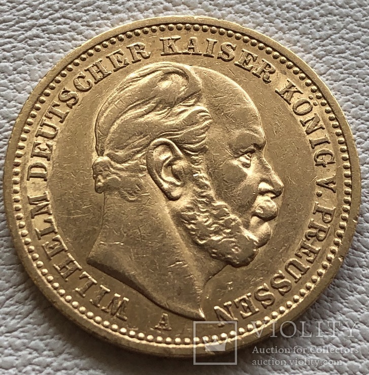 20 марок 1887 год Германия Пруссия золото 7,96 грамм 900’, фото №3