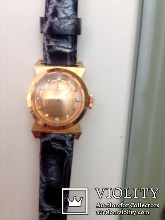Zegarek Swiss Omega. Złoto próba 750. diamenty. w podróży., numer zdjęcia 3