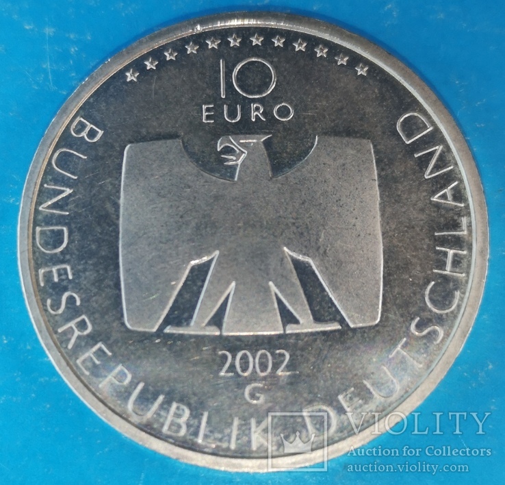 Германия 10 евро 2002 50 лет немецкому телевидению, фото №6