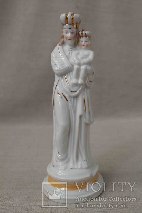 Старая статуэтка Мария с младенцем Иисусом, фото №2