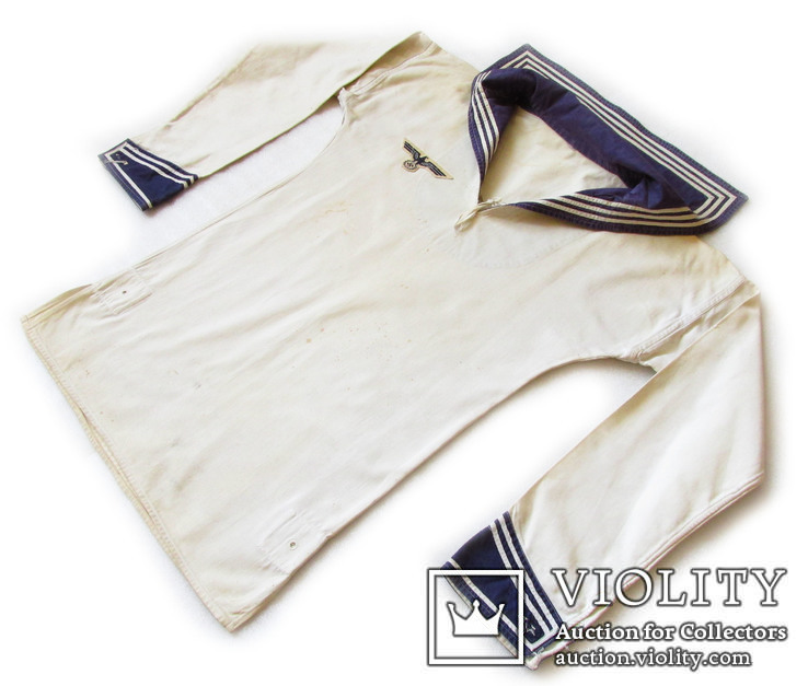 III REICH белая летняя блуза bluse матроса Кригсмарин Kriegsmarine 1936 год, фото №3