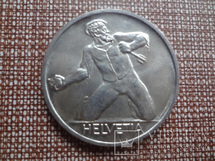 5 франков 1944  Швейцария  серебро  (Ж.4.11) ~, фото №2