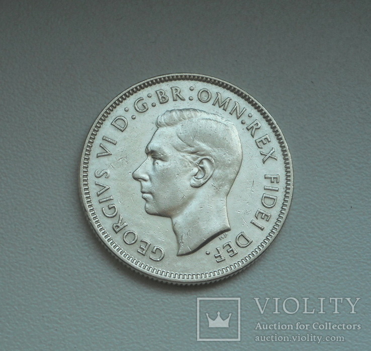 Австралия 1 флорин 1951 г., Георг VI серебро, фото №3