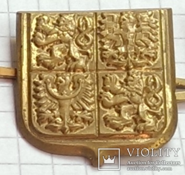 Солдат кокарда после 1993 года - стандартный размер ЧЕХИЯ aрмия Czech Republic capbadge, фото №2