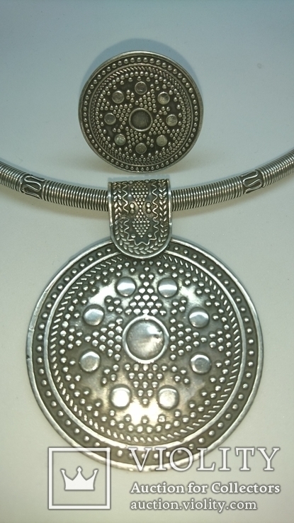 Набор серебрянный колье и кольцо Египет., фото №10