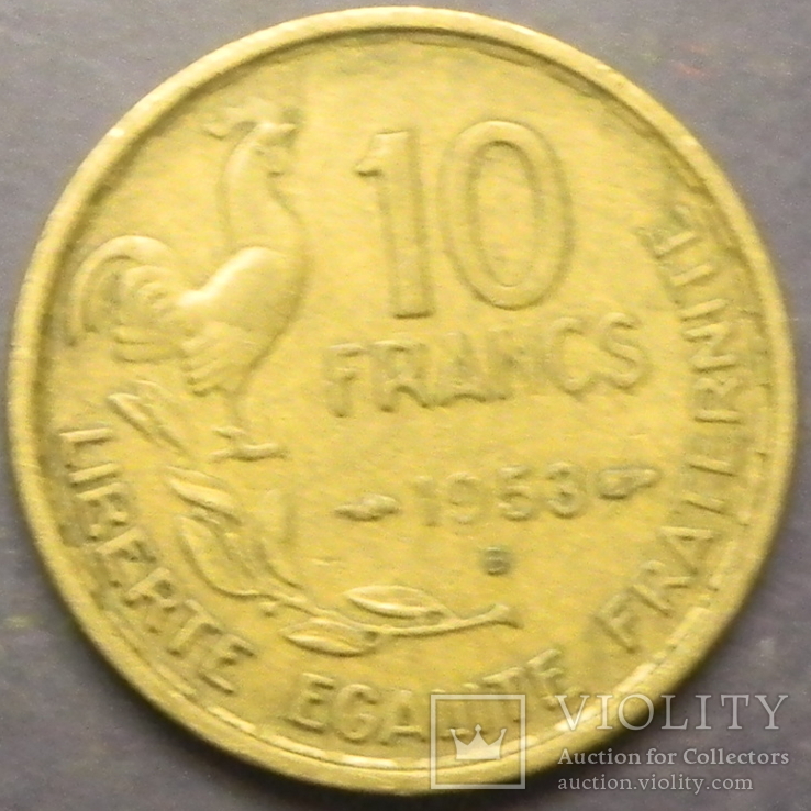 10 франків Франція 1953 B, фото №2