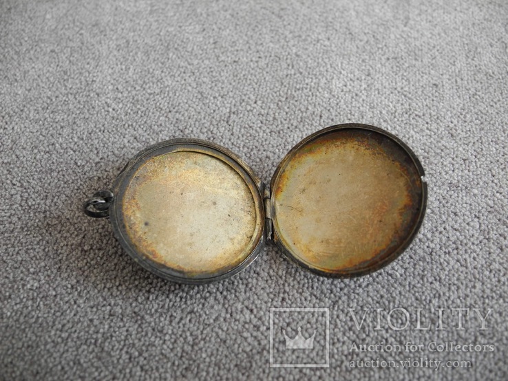 Серебряная старинная Иконка ладанка живописная эмаль, фото №4