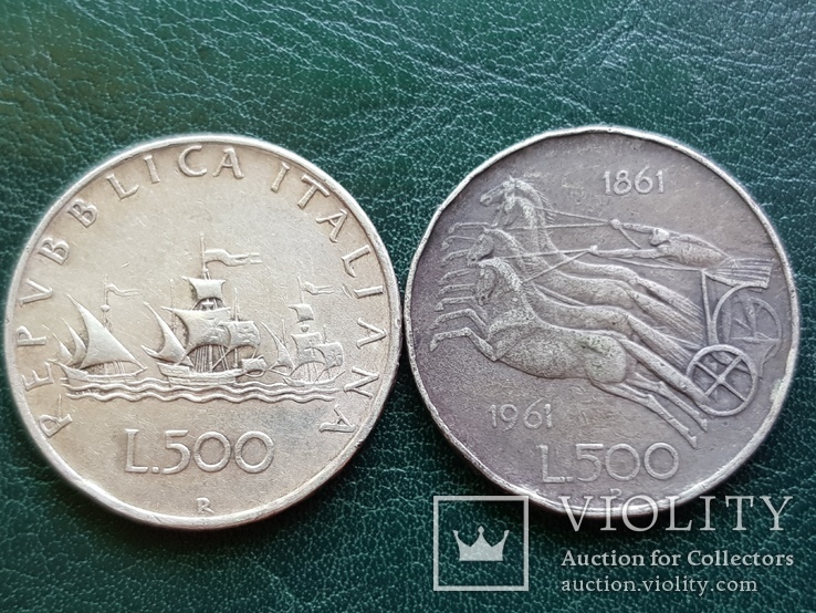 500 лир 1960, и 500 лир 1961 годов, фото №3