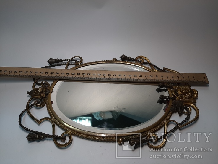 Старинное Зеркало бронза детализация, фото №3