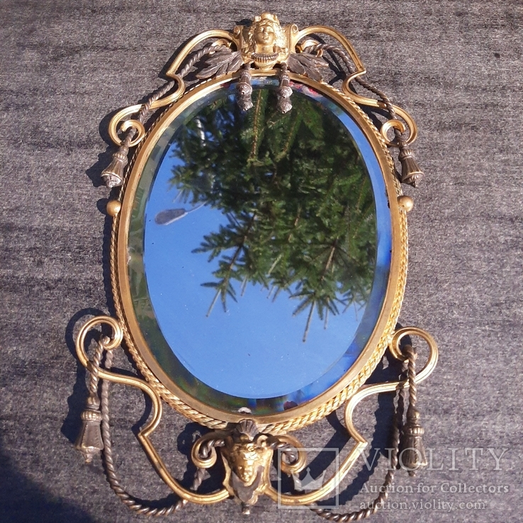 Старинное Зеркало бронза детализация, фото №4