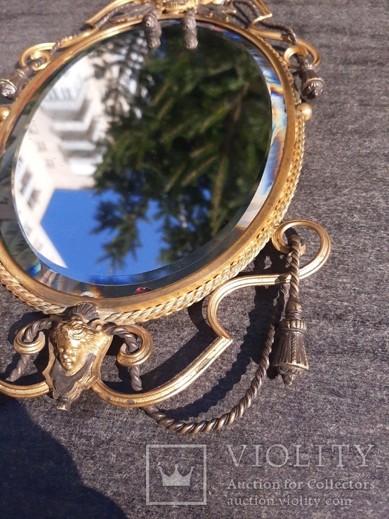 Старинное Зеркало бронза детализация, фото №8