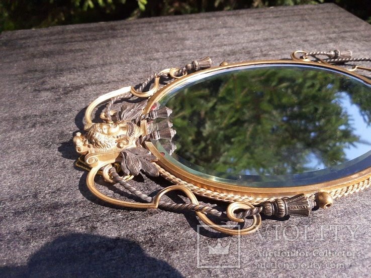 Старинное Зеркало бронза детализация, фото №13