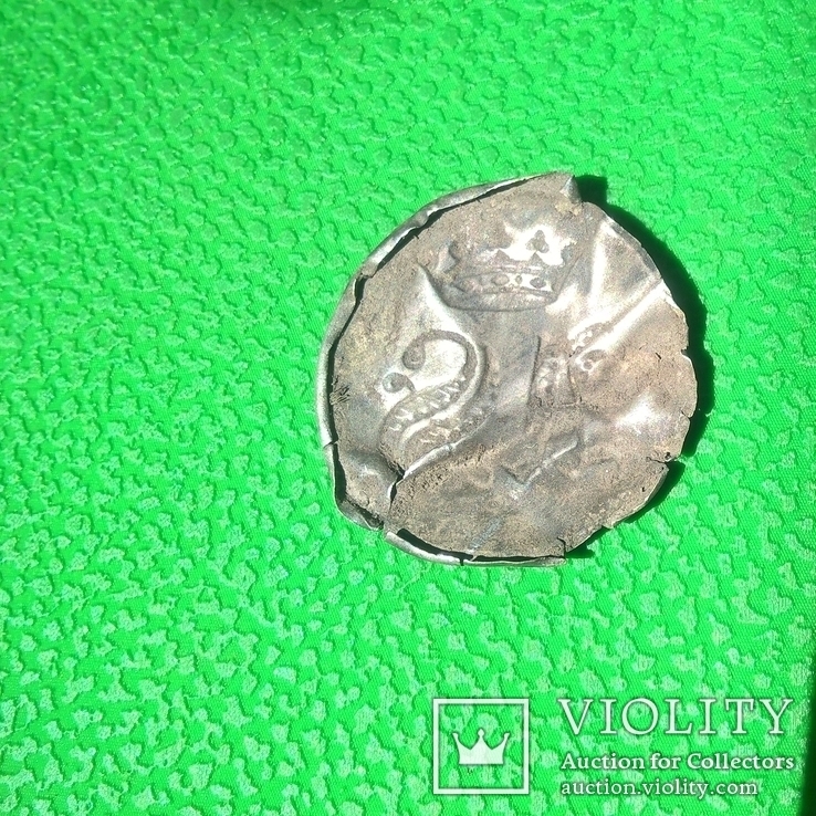 Ливрейная пуговица серебро с короной AS, фото №3