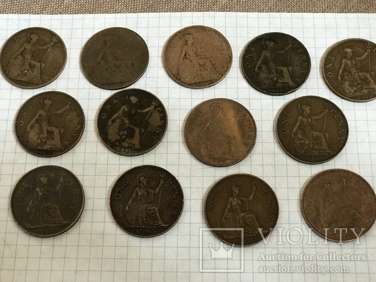 One penny погодовка 13 монет, фото №6