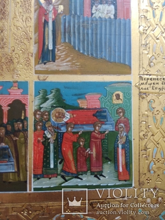 Икона Св. Николая в житии (35 х 31 см), numer zdjęcia 4