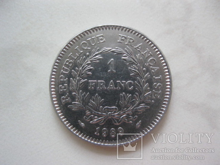 1 франк 1989 год объединение штатов, фото №2