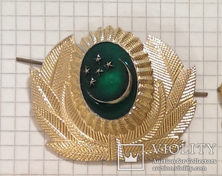 Police and military capbadge Большой венок №1 (Мосштамп) cap badge Turkmenia Turkmenistan, фото №3