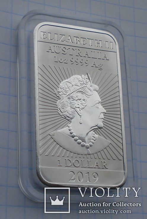 2019 г - 1 доллар Австралии,Дракон,унция серебра,в капсуле, фото №3