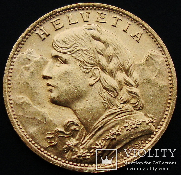 Швейцария. 20 франков 1922, фото №2
