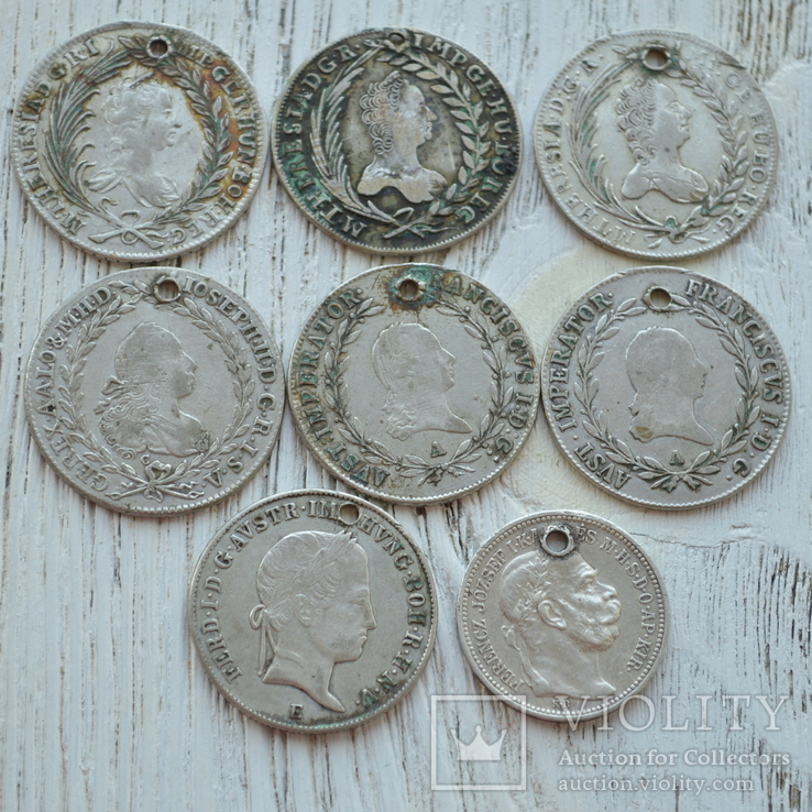 8 монет 20 крейцеров от 1757г и др., фото №2