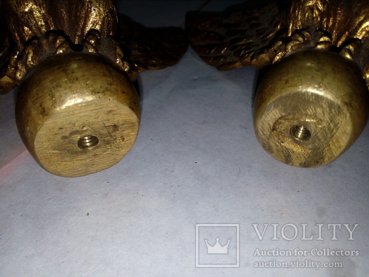 Старинные фигурки орлов бронза в позолоте европа 19 век, фото №7
