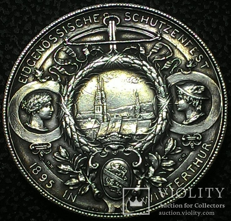 Швейцария медаль 1895 г. серебро,, фото №3