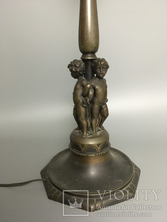 Старинная бронзовая лампа светильник торшер, фото №4