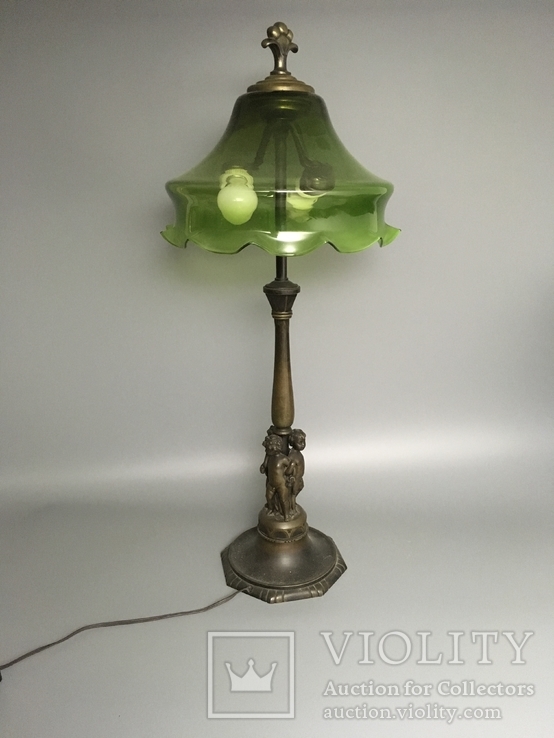 Старинная бронзовая лампа светильник торшер, фото №6