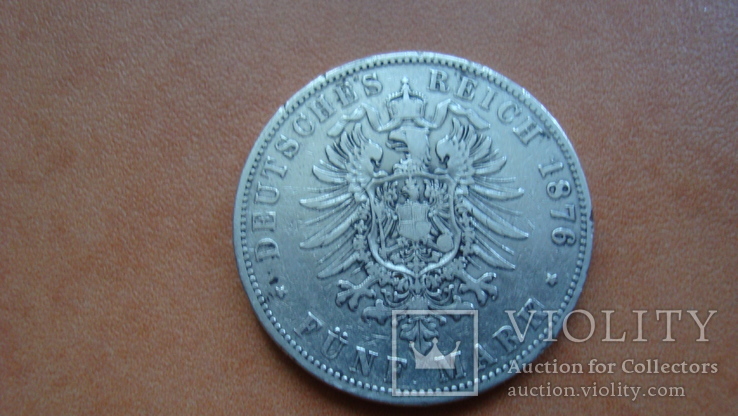 5 марок 1876 р Гамбург, фото №3