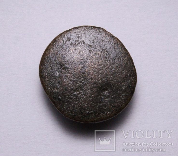 Невизначена бронзова антична монета з надчеканкою, фото №6