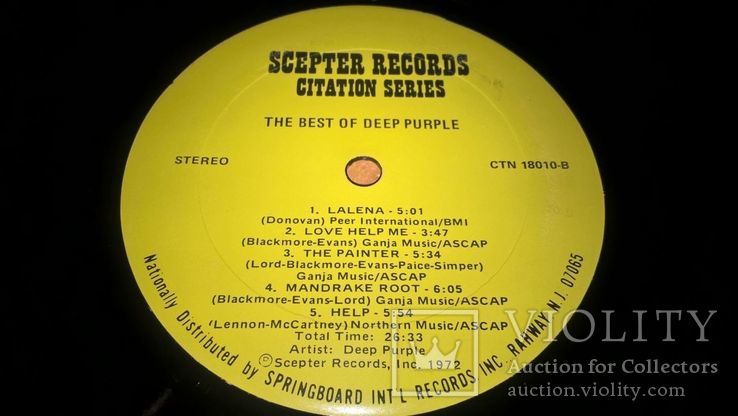  Deep Purple (The Best Of Deep Purple) 1972. (LP). 12. Vinyl. Пластинка. U.S.A., фото №5