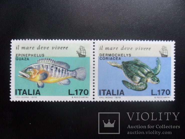 Фауна моря. Италия. 1978 г. Рыбки.  MNH