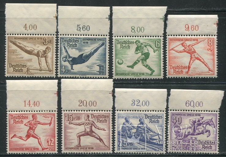 1936  Рейх олимпиада летняя полная серия с полями, фото №2